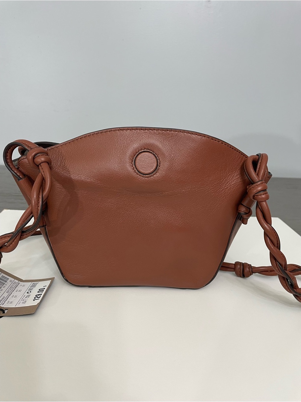 Massimo Dutti Cognac Leather Crossbody Shoulder Bag New With Tags